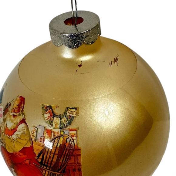 Vintage Classic Coca Cola Christmas, Ornament Santa Making his list 1960s - Picture 12 of 14